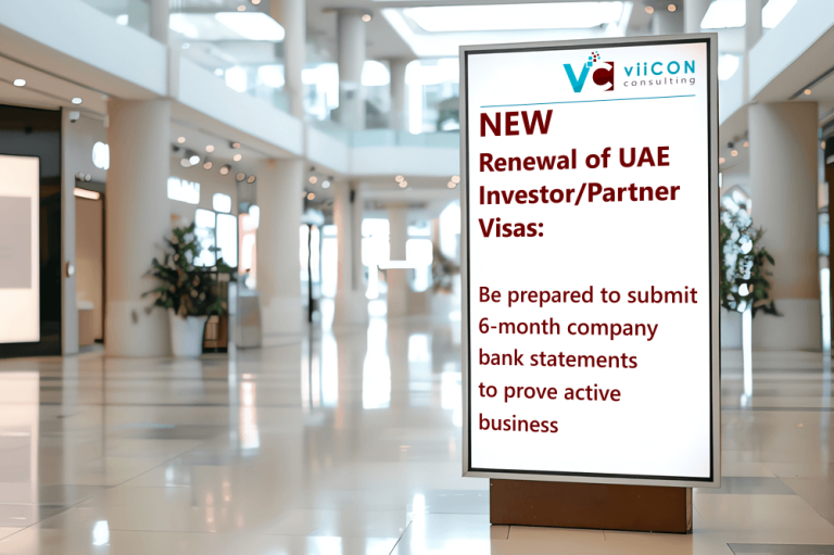 UAE Partner and Investor visa banking requirements 2025 – viiCON Consulting
